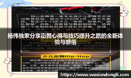 杨伟独家分享街舞心得与技巧提升之路的全新体验与感悟