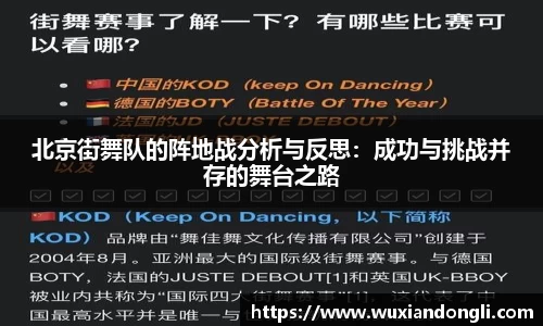 北京街舞队的阵地战分析与反思：成功与挑战并存的舞台之路